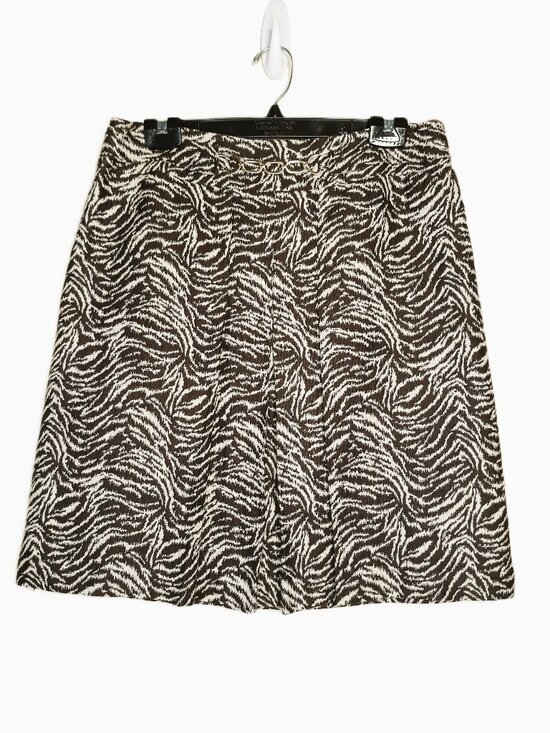 Ann Taylor Dresses & Skirts - Animal Print Mini Skirt Cotton Silk Wool Brown Zebra Preppy Ann Taylor
